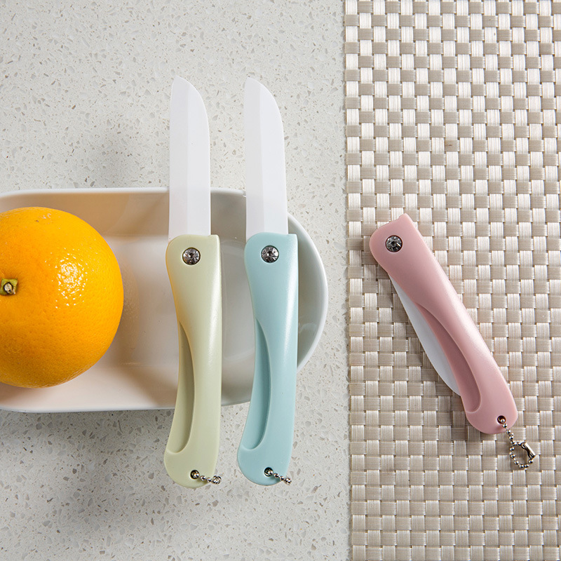 Ceramic fruit knife, household portable folding knife, kitchen vegetable and fruit knife, multi-functional peeler small knife Specification drawing