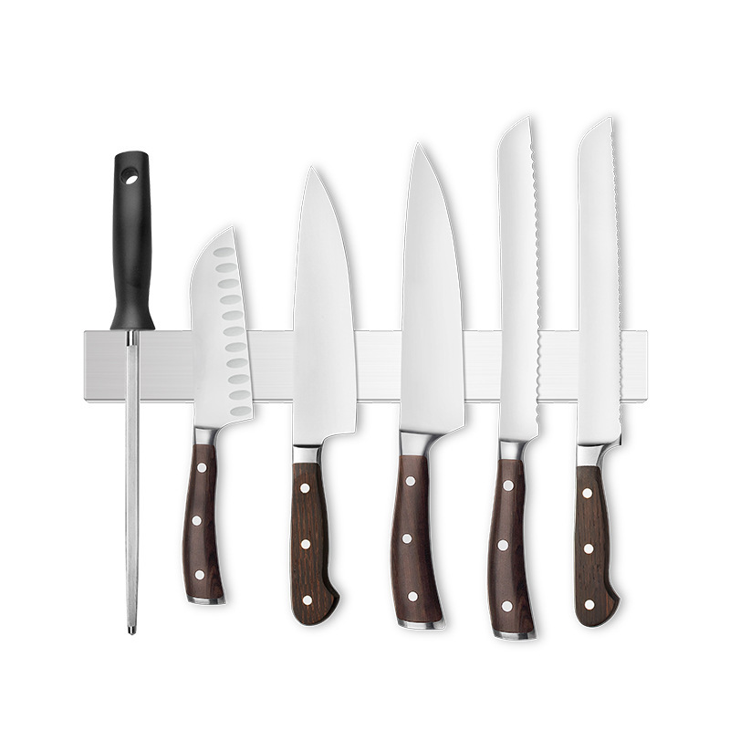 Heke 304 stainless steel kitchen knife rack storage rack, split magnetic knife rack, perforated kitchen knife rack storage rack Item Picture