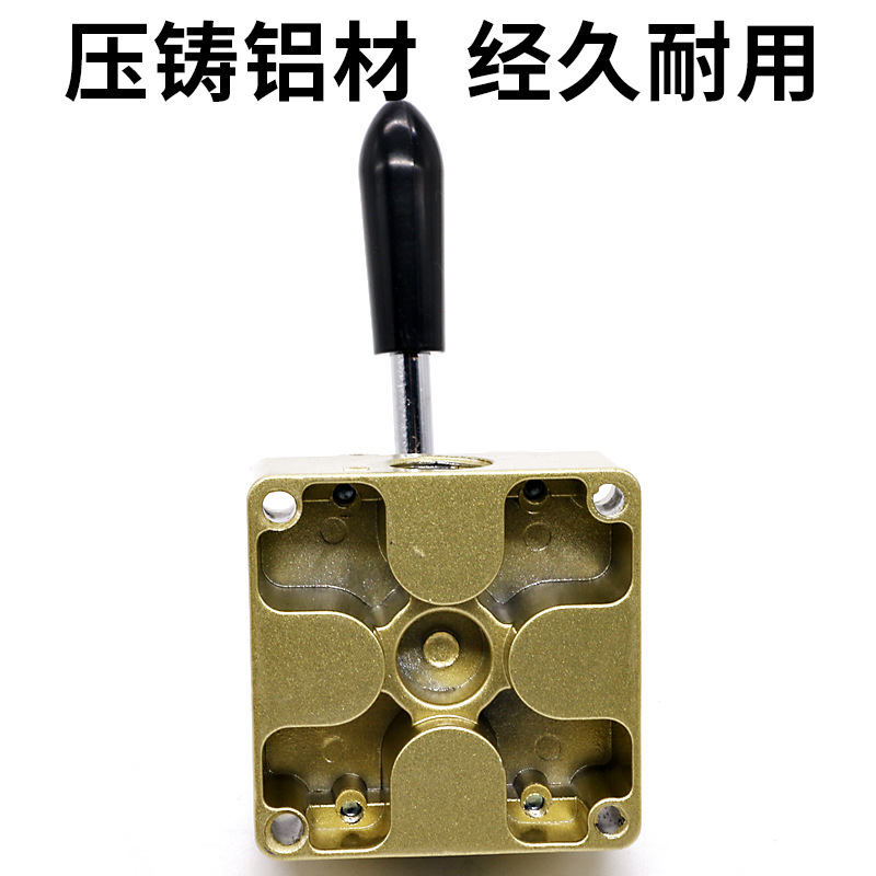 Pneumatic switch cylinder hand-operated valve switch manual valve HV-02 03 04 200D/B three-position four-way hand-operated valve details Picture
