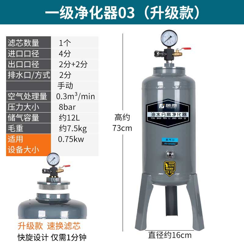 Oil-water separator, filter, air compressor, compressed air precision filter, air pump, drying tank with automatic drainage undefined