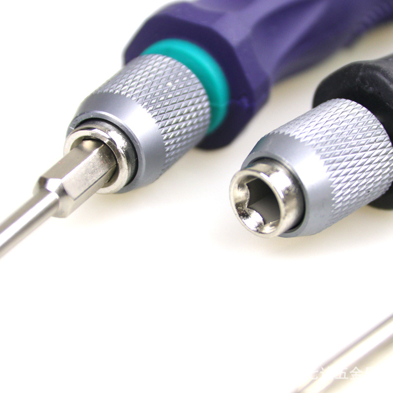 6.35 Self-locking quick-release handle screwdriver screwdriver connector 1/4 rod socket screwdriver double ball quick-release chuck details Picture