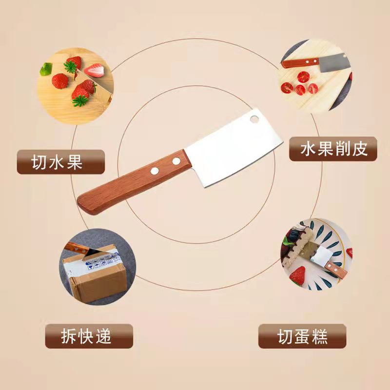 Wooden handle unboxing express knife, mini cake cutter, fruit knife, butter, cheese and cheese knife, cute pocket kitchen knife details Picture