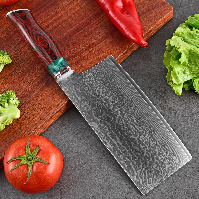 Damascus steel meat slicing knives for household use, sharp and non-abrasive, ladies' meat slicing knives, hand-forged chef's slicing knives wholesale Specification drawing