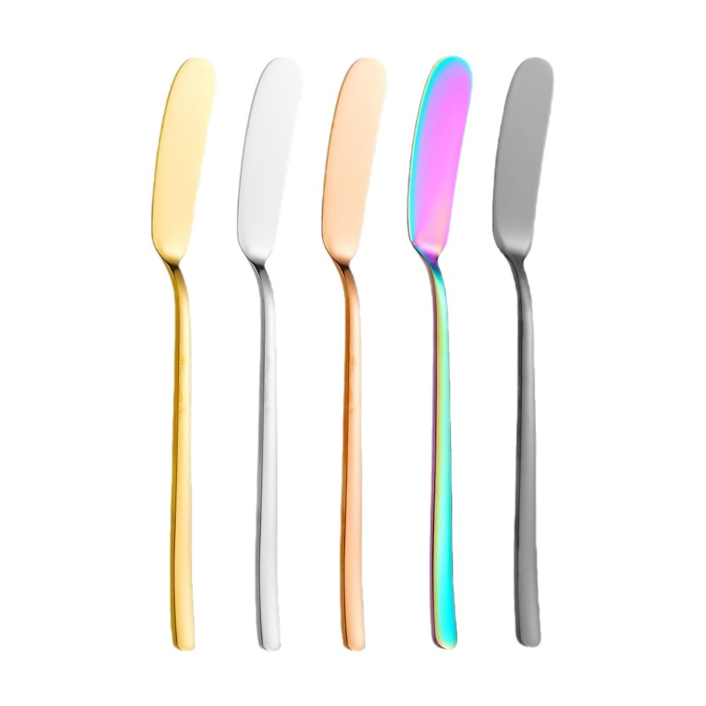 304 stainless steel butter knife, Korean long-handled jam and butter spatula, Western tableware cheese knife, cream piping knife factory Item Picture