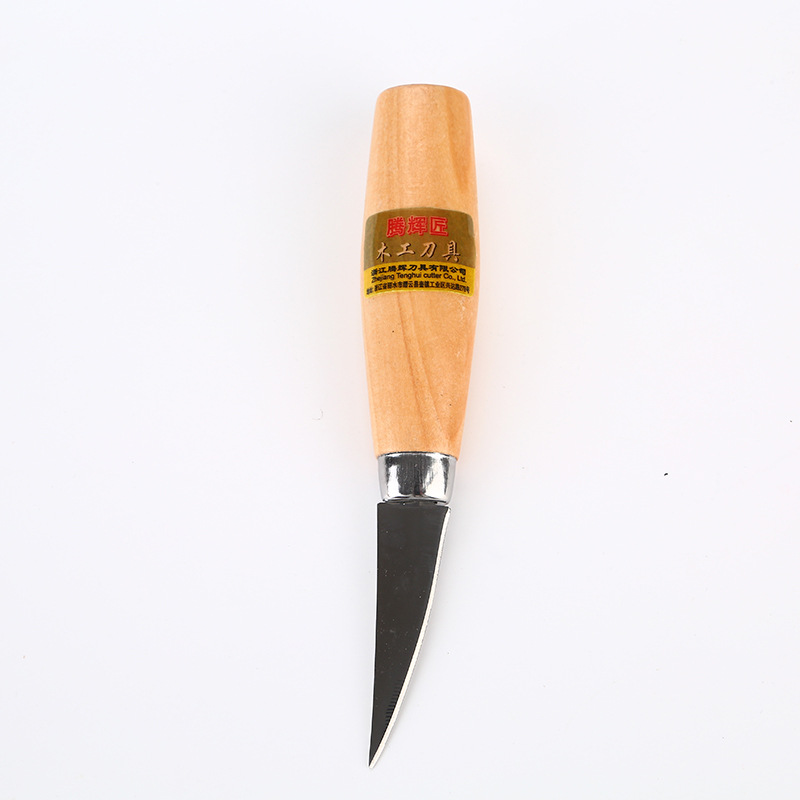 Wholesale of new durable two-piece sets of stainless steel beech wood engraving knives, straight and curved knives, stone engraving knives and engraving tools Item Picture