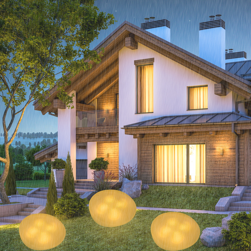 Cross-border solar pebble lights, outdoor waterproof LED garden lawn and fence decorative lights, solar stone lights details Picture