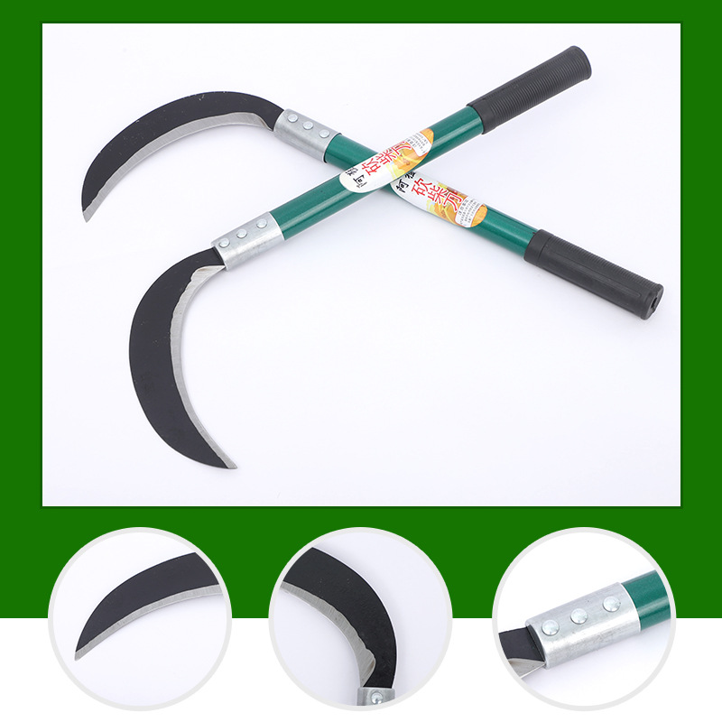 Wholesale of crescent-shaped knives in stock, long-handled hook knives, outdoor weeding, agricultural and garden sickles, crescent-shaped knives details Picture