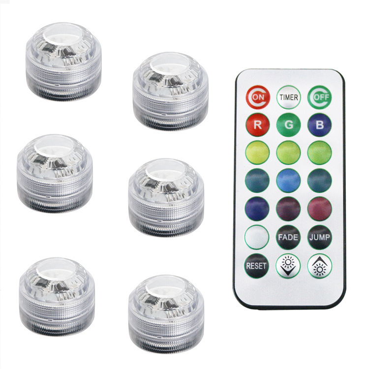 New 3LED diamond knob candle light, aquarium underwater light, waterproof remote control diving light, lighting fixture knob light Item Picture