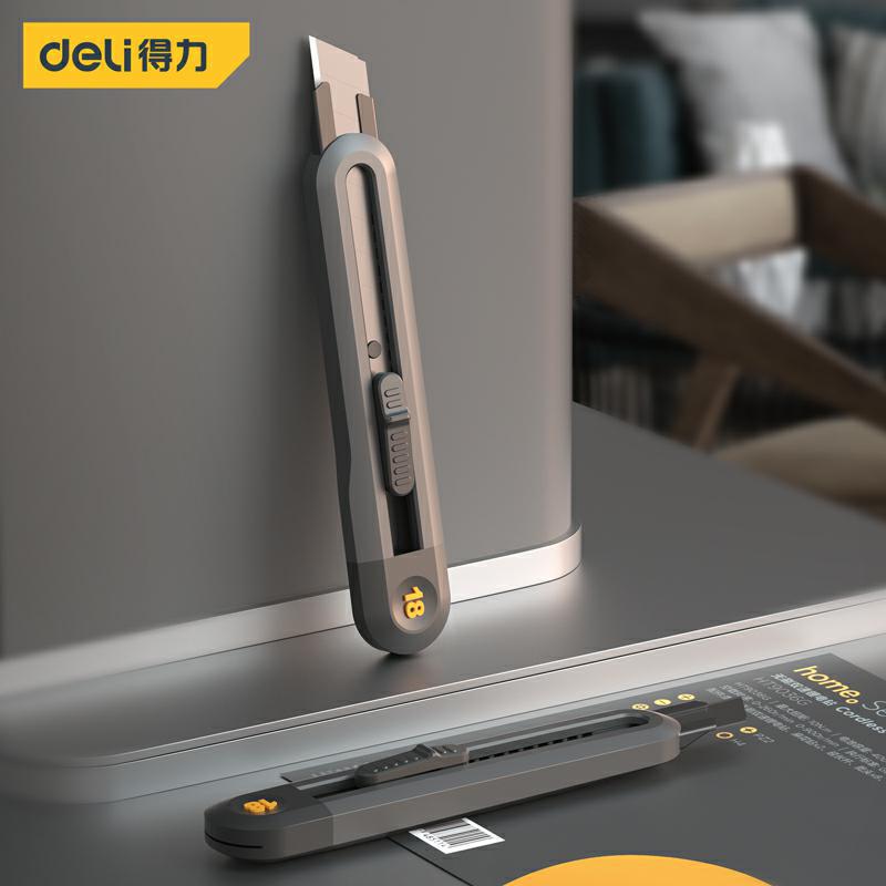 Deli home Series Self-locking plastic-handled utility knife, rebound wallpaper knife, small portable professional unboxing tool knife undefined