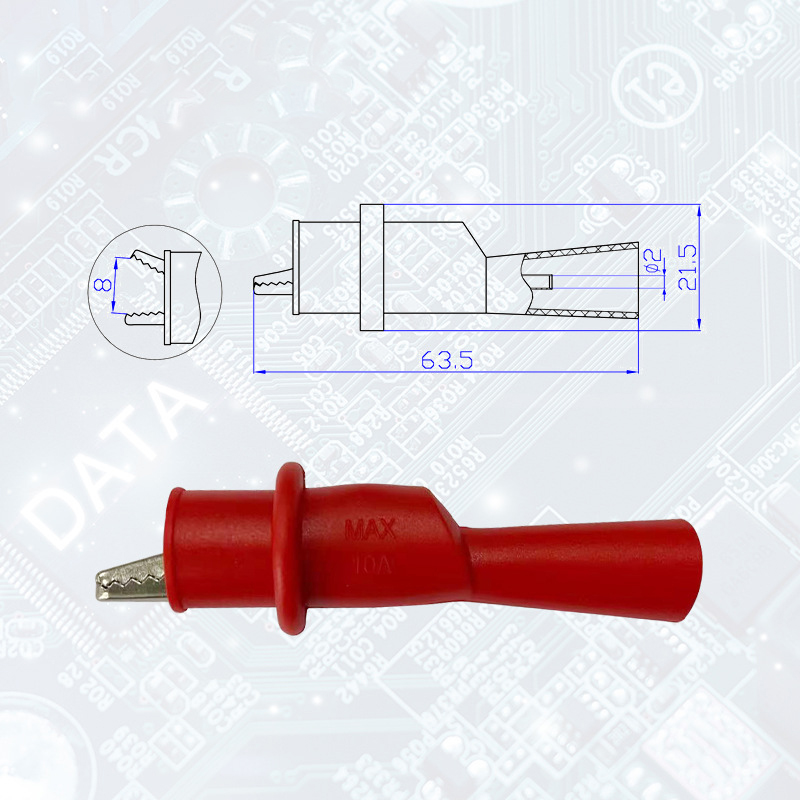 Weihaisheng, a cross-border foreign trade exclusive supplier, supplies 2mm through-hole test multimeters, alligator clips, test leads, universal clips, test clips and extension clips details Picture