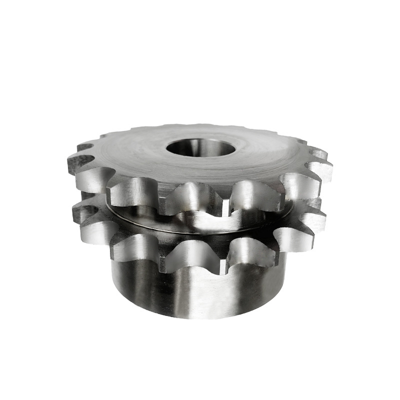 Source factory 1-inch national standard sprocket double row with sub-sprocket double drive step gear, custom-made chain Item Picture