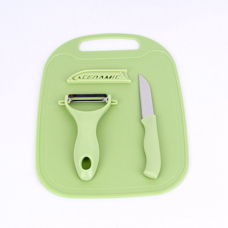 Ceramic fruit knife three-piece set, kitchen knives, stainless steel fruit knife set, kitchen knife, fruit and vegetable P peeler Specification drawing