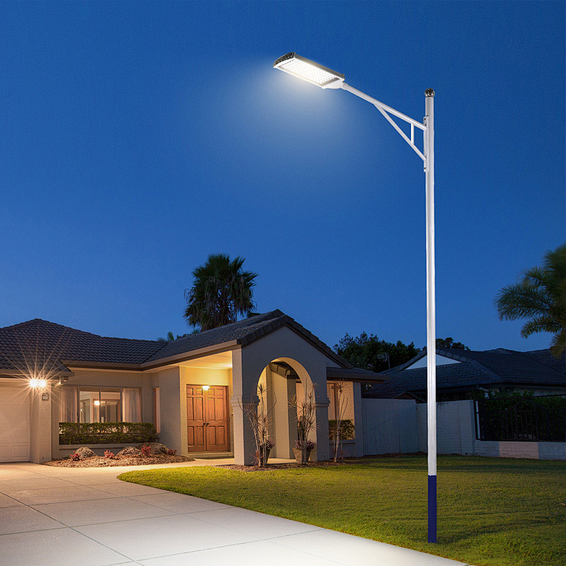 Manufacturer's led road single and double arm municipal power street lamps, 8-meter and 10-meter high and low arm street lamps, 12-meter engineering LED street lamp poles details Picture