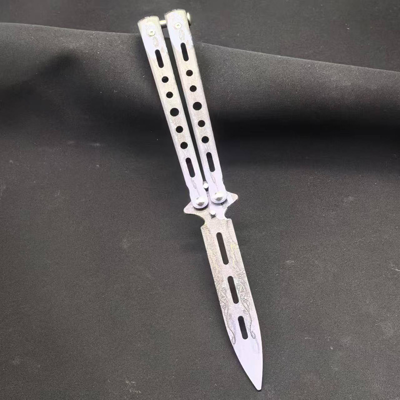 Butterfly knife, stainless steel uncut butterfly knife, folding knife, CSGO game swinging knife, in stock supply undefined