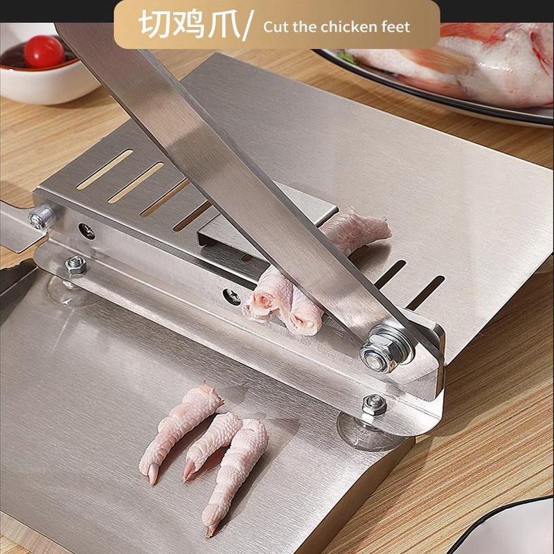 【 Factory Direct Sales 】 Yangjiang guillotine knives for household and commercial use, small guillotine knives for cutting frozen meat, chicken, mutton and beef Application Scenario