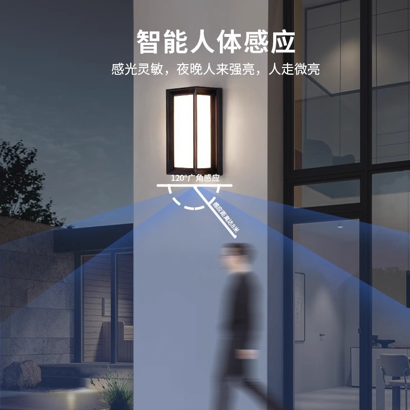 Balcony wall lamps, outdoor corridor and passageway lamps, smart sensor solar garden lamps, outdoor wall lamps, waterproof wall lamps Application Scenario
