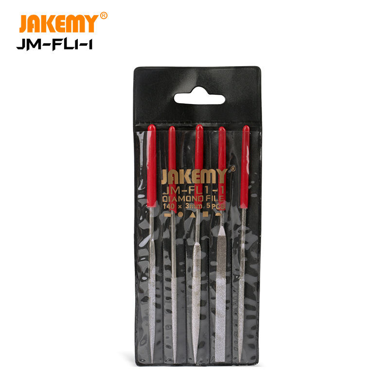 JM-FL1-1 Metal file five-piece set, flat triangular file, household diamond semi-circular file, square file full figure