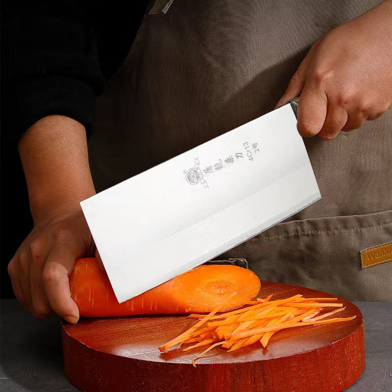 Household kitchen knife, stainless steel kitchen knife, hotel and restaurant special wooden handle chef knife, mulberry knife, slicing knife, sharp meat cutting knife full figure