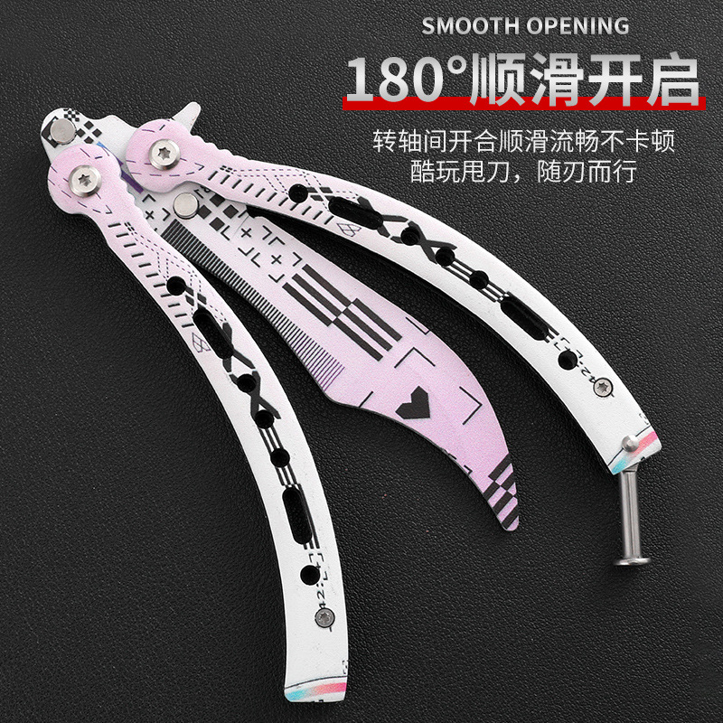 Portable CSGO practice folding game knife item Butterfly Training Knife Outdoor unedged swing knife Specification drawing