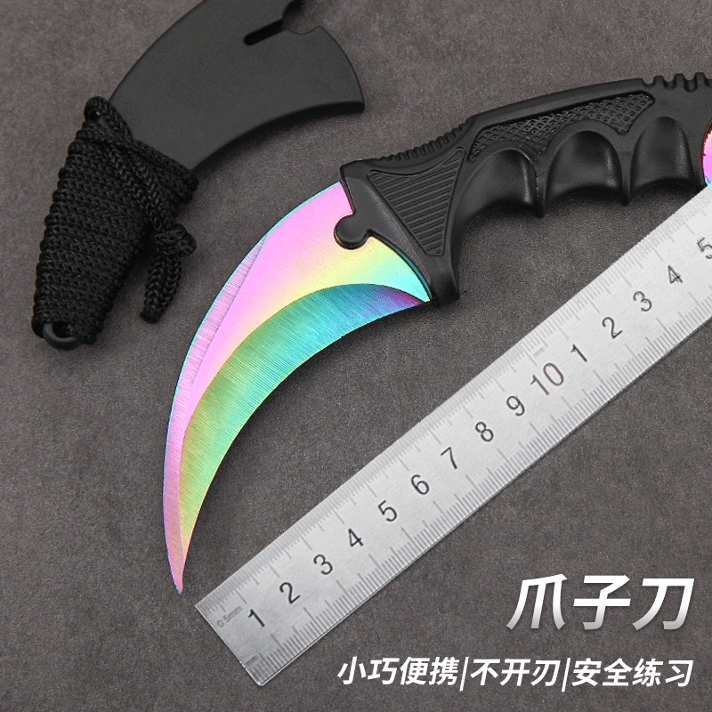 Upgraded and thickened outdoor claw knife, CSGO wild survival claw knife, unsharpened multi-functional straight knife, outdoor knife Specification drawing