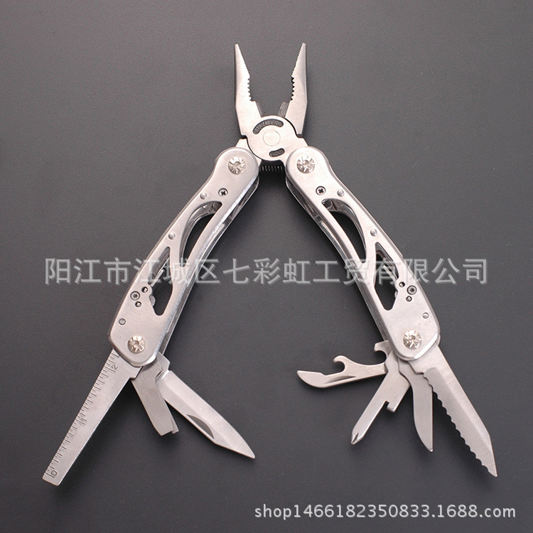 Multi-functional pliers, stainless steel hollowed-out tool pliers, multi-functional pliers, portable stainless steel folding full figure