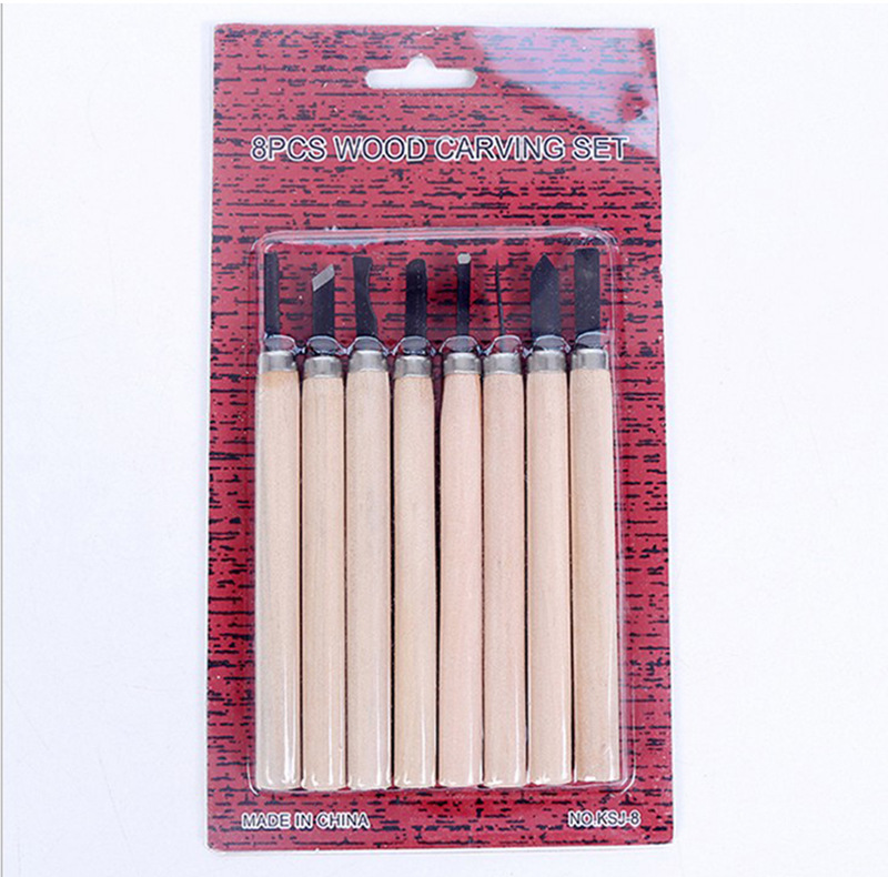 Bulk purchase, better price. 12-piece set of woodworking engraving knives, student woodcarving engraving knife and woodcarving handle set wholesale details Picture