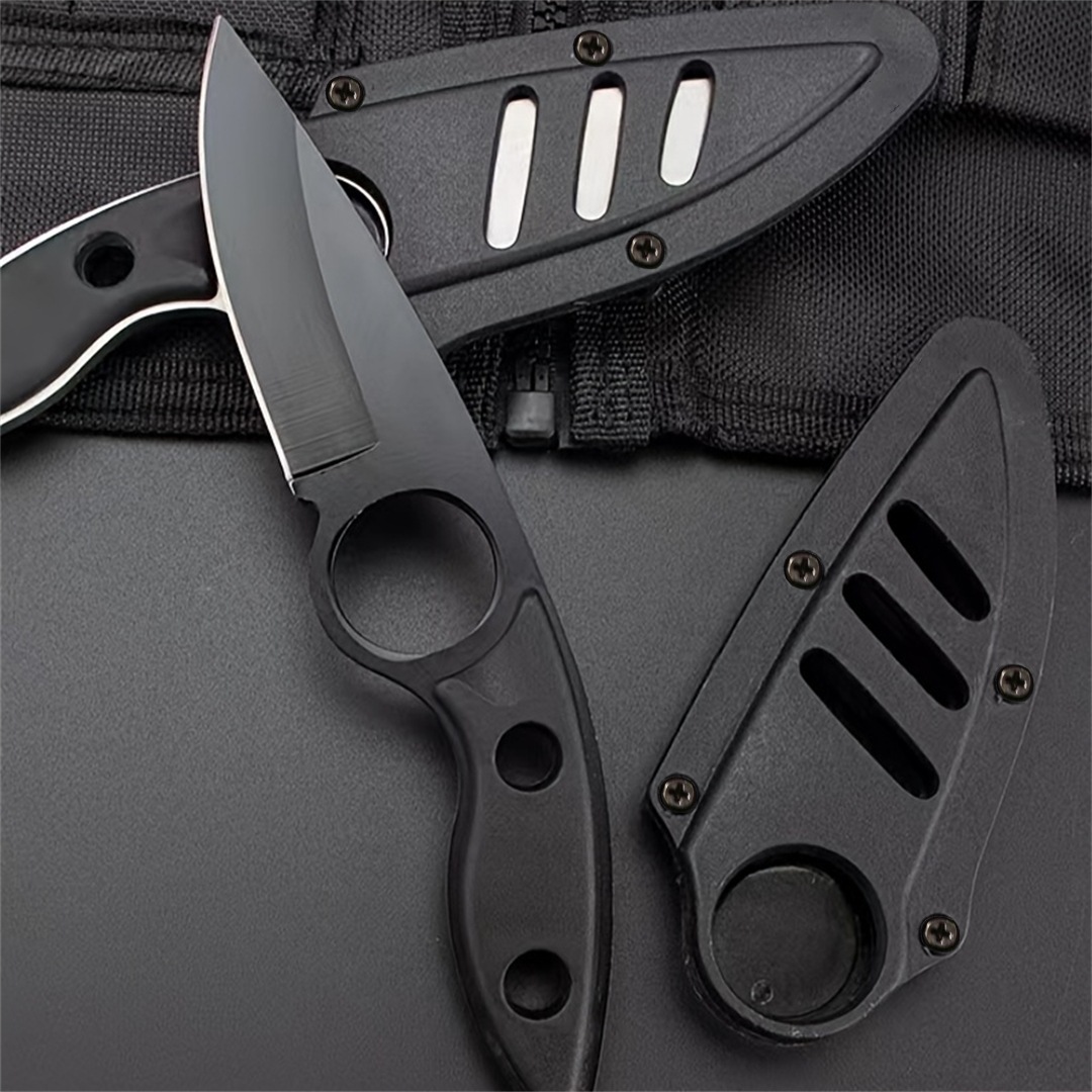 We have an improved version of the outdoor small straight knife with a screw-reinforced knife sleeve and a multi-functional portable outdoor knife in stock full figure