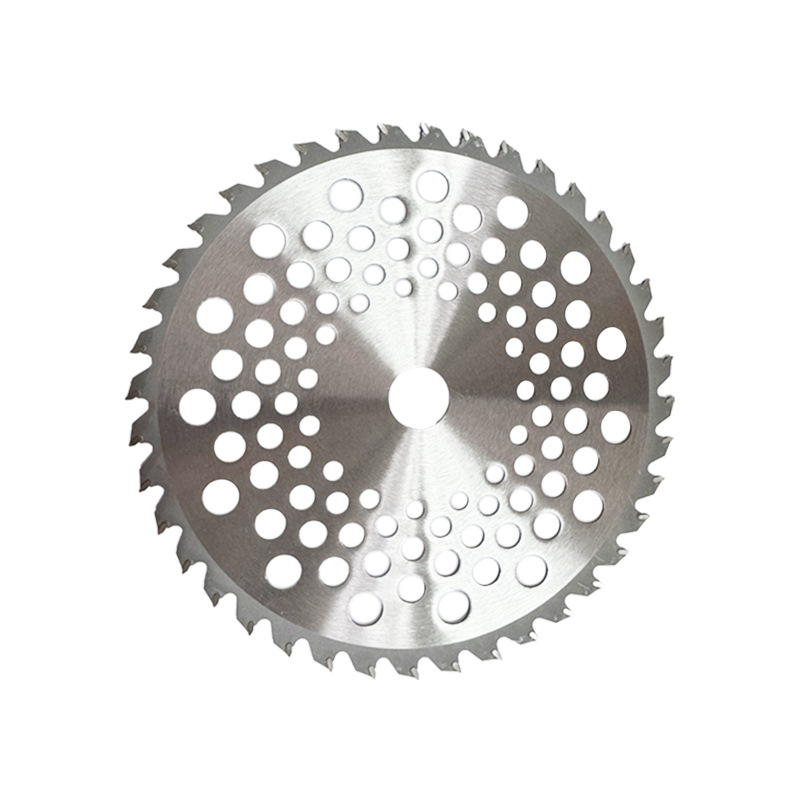 The manufacturer processes 36/40 tooth circular saw blades, 9-inch grass head brush cutting machines, and 10-inch alloy saw blade grass cutting machine parts details Picture