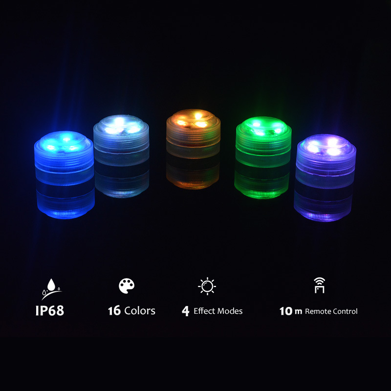 GCCUL certified LED swimming pool light, seven-color remote control small diving light, IP68 waterproof landscape knob underwater light details Picture