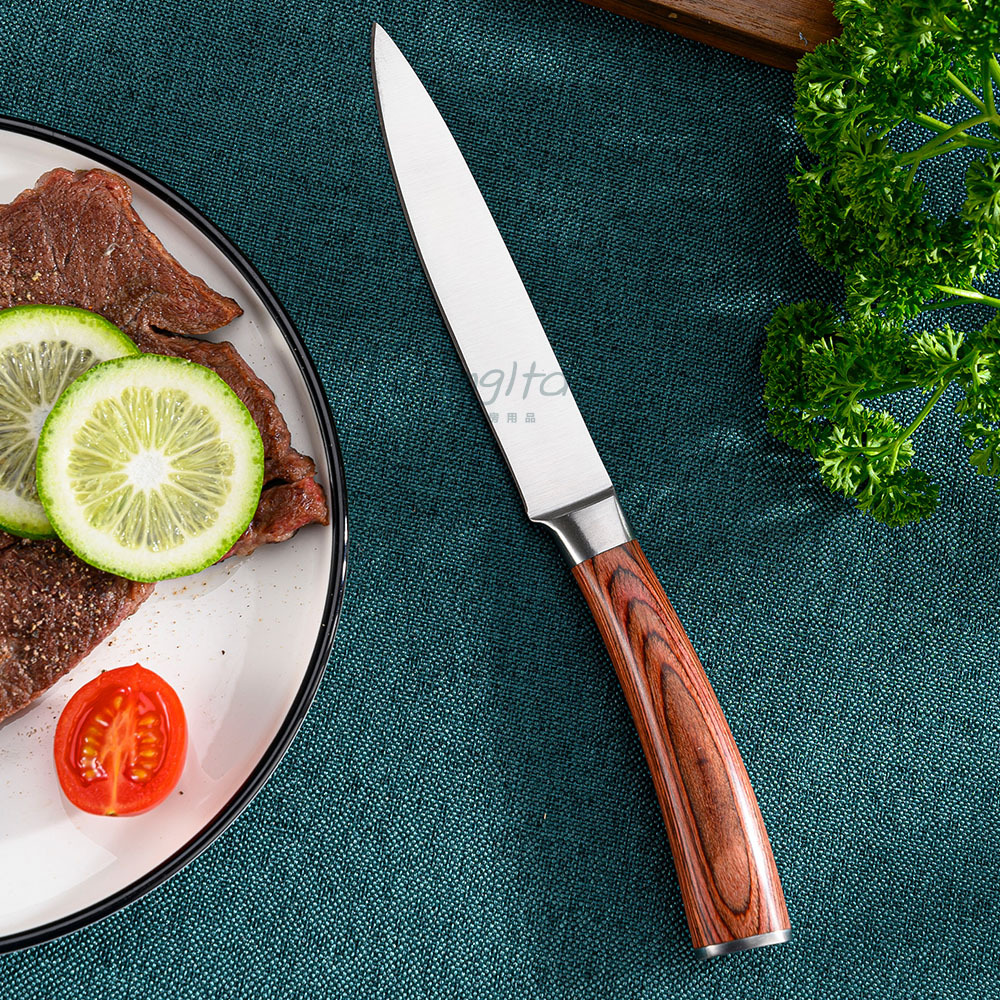 New Color Wooden handle steak knife set, 6pcs steak knife set, Sharp style Application Scenario