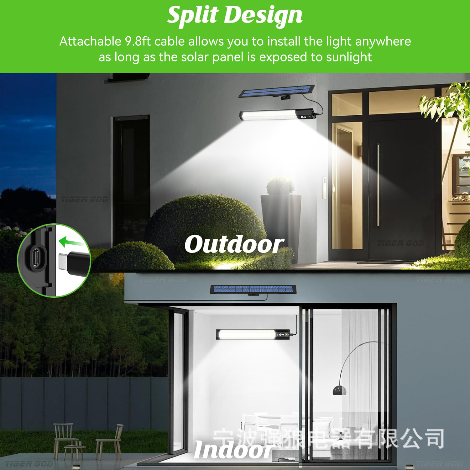 2025 Cross-border new solar lamps, garden landscape lamps, high-brightness wall lamps, outdoor lighting chandeliers, camping lamps details Picture