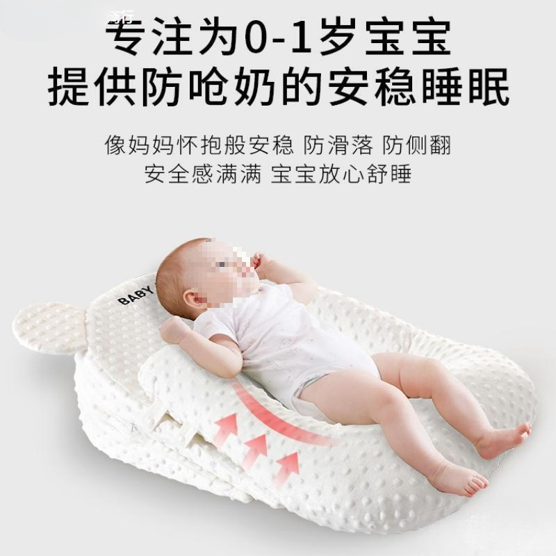 Anti-spitting baby slope pad, newborn pillow, baby feeding and lactation pillow, lying feeding, overflow and choking milk pillow, Amazon Application Scenario