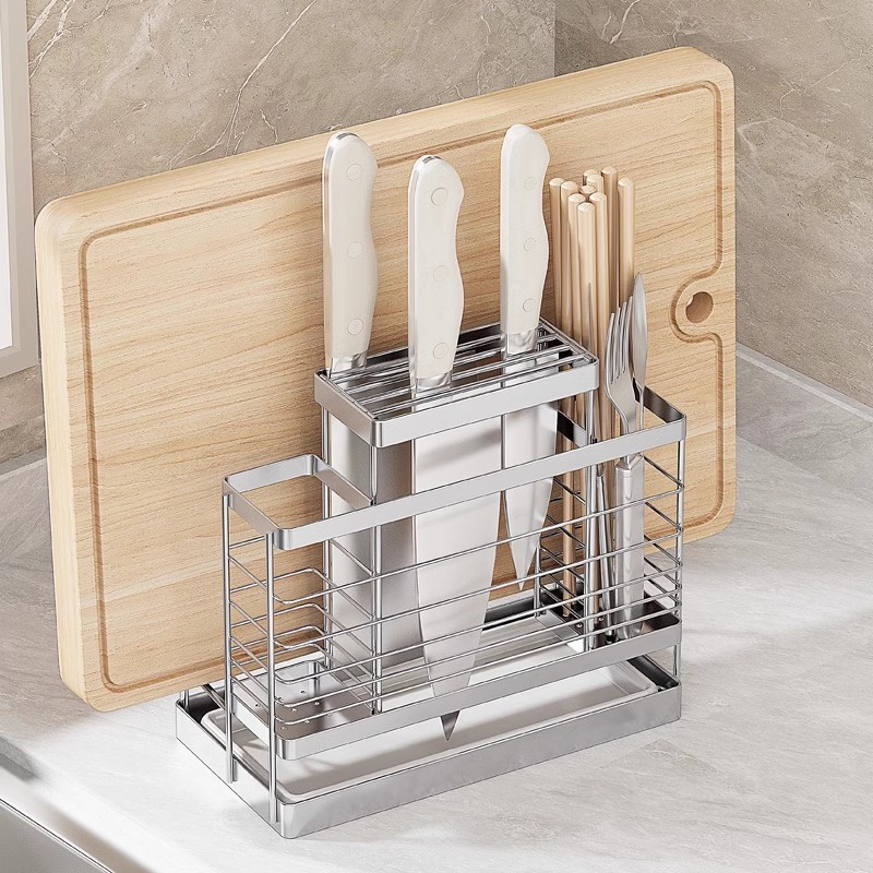 304 stainless steel knife rack, household kitchen knife rack, knife holder box, knife storage rack, storage rack K-168 Specification drawing