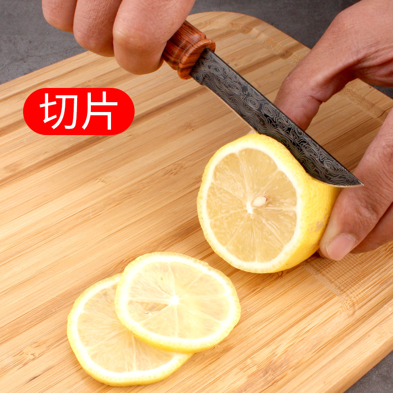 Outdoor hand-held meat knife, bamboo joint fruit knife, sharp peeler, household sheathed fruit peel knife, stainless steel fruit knife Application Scenario