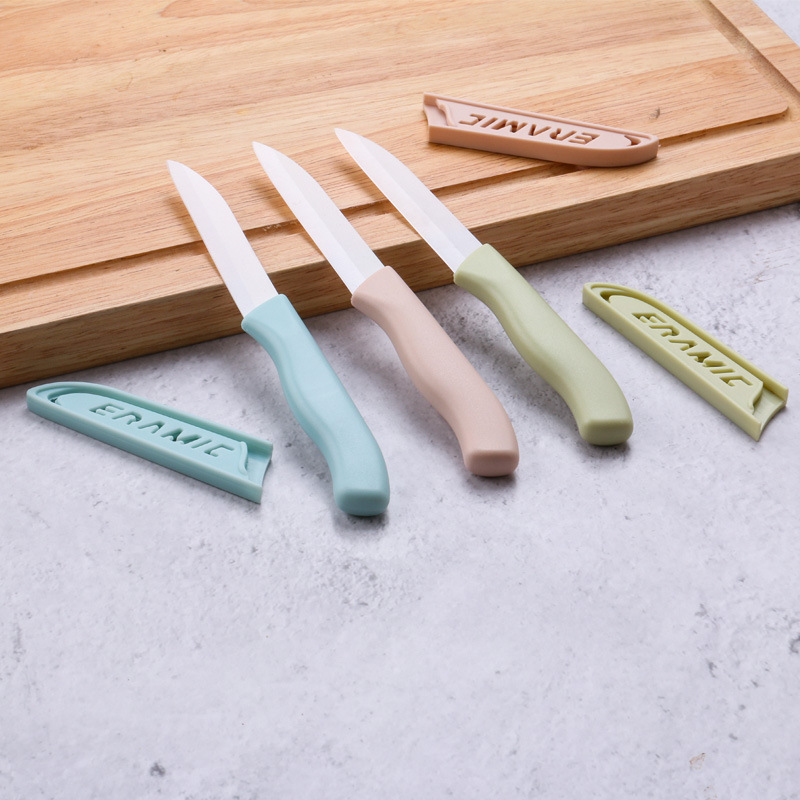Ceramic fruit knife, kitchen tool, peeler with lid, 6-inch outdoor knife, peeler, gift Application Scenario