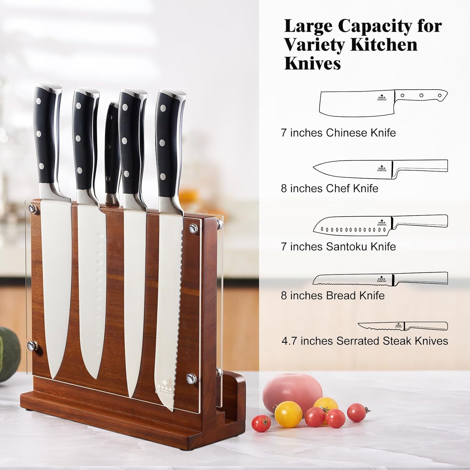 Simple kitchen tabletop knife, magnetic fruit knife storage rack, double-sided magnetic knife rack, magnetic knife seat, household knife rack Application Scenario
