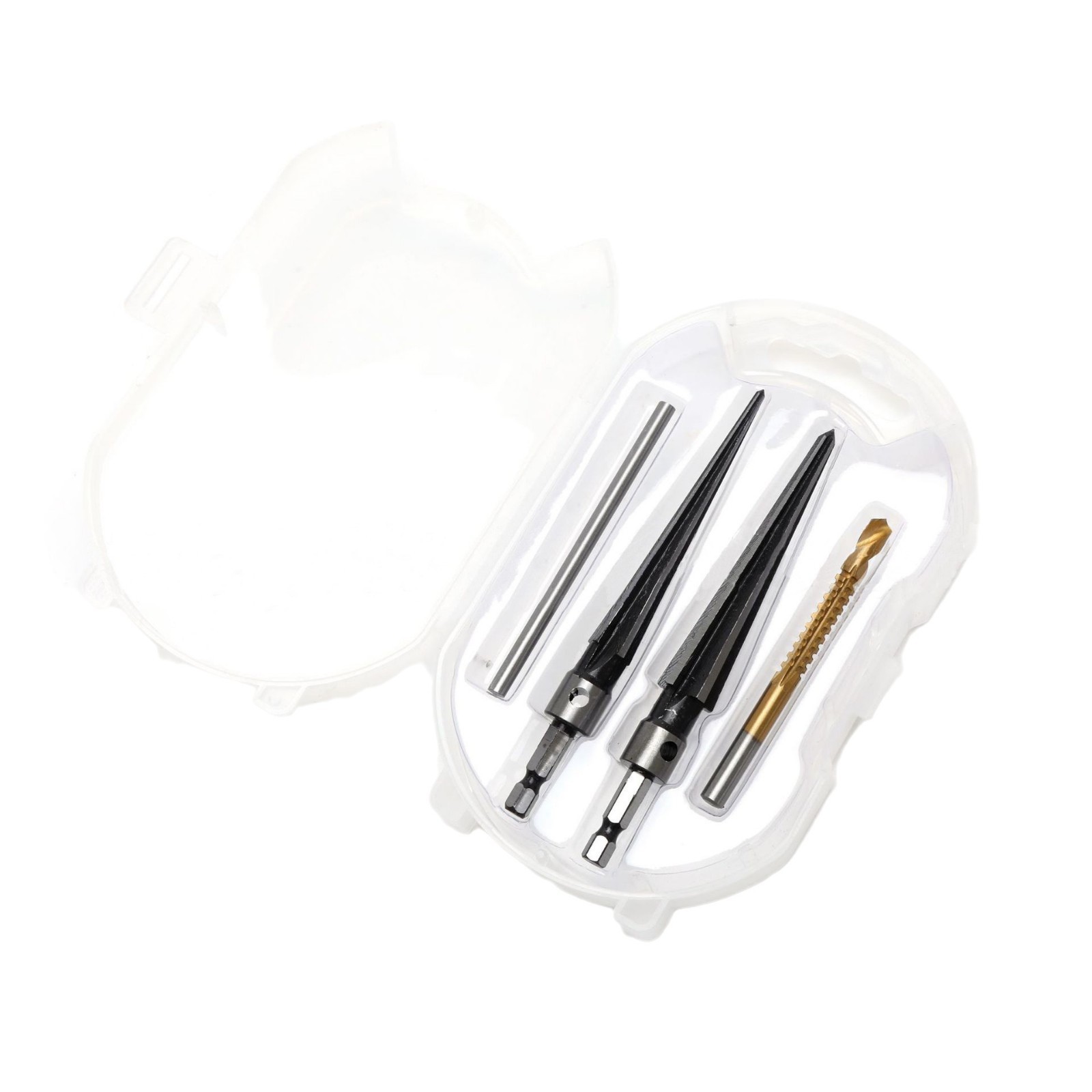 Twist drill reamer, hand reamer, woodworking hole opener, sawtooth alloy chamfering tool, conical cutter, drill bit set Item Picture
