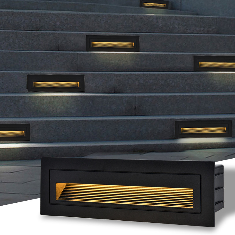 Cross-border led embedded floor lights, outdoor waterproof sensor lights, outdoor steps, treads, stairs, corner lights, wall lights details Picture