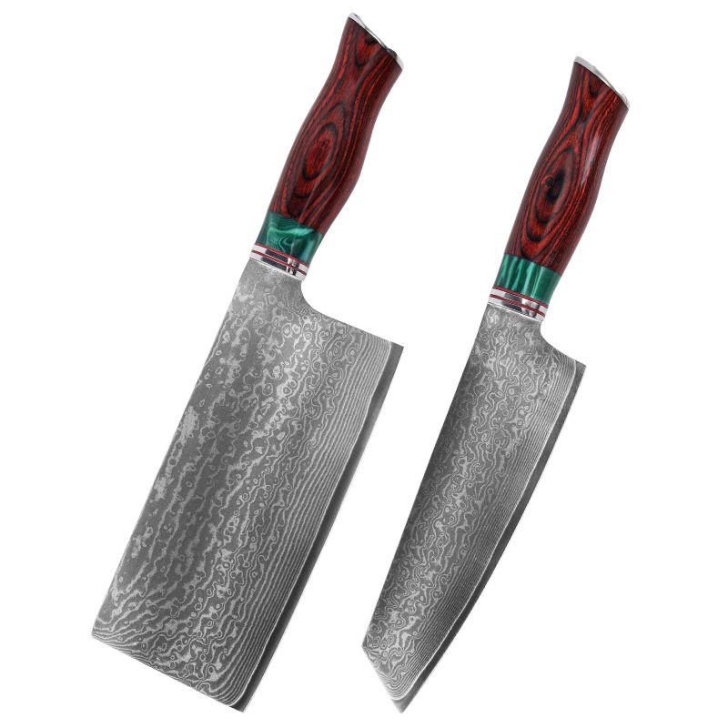 Damascus steel meat slicing knives for household use, sharp and non-abrasive, ladies' meat slicing knives, hand-forged chef's slicing knives wholesale Item Picture
