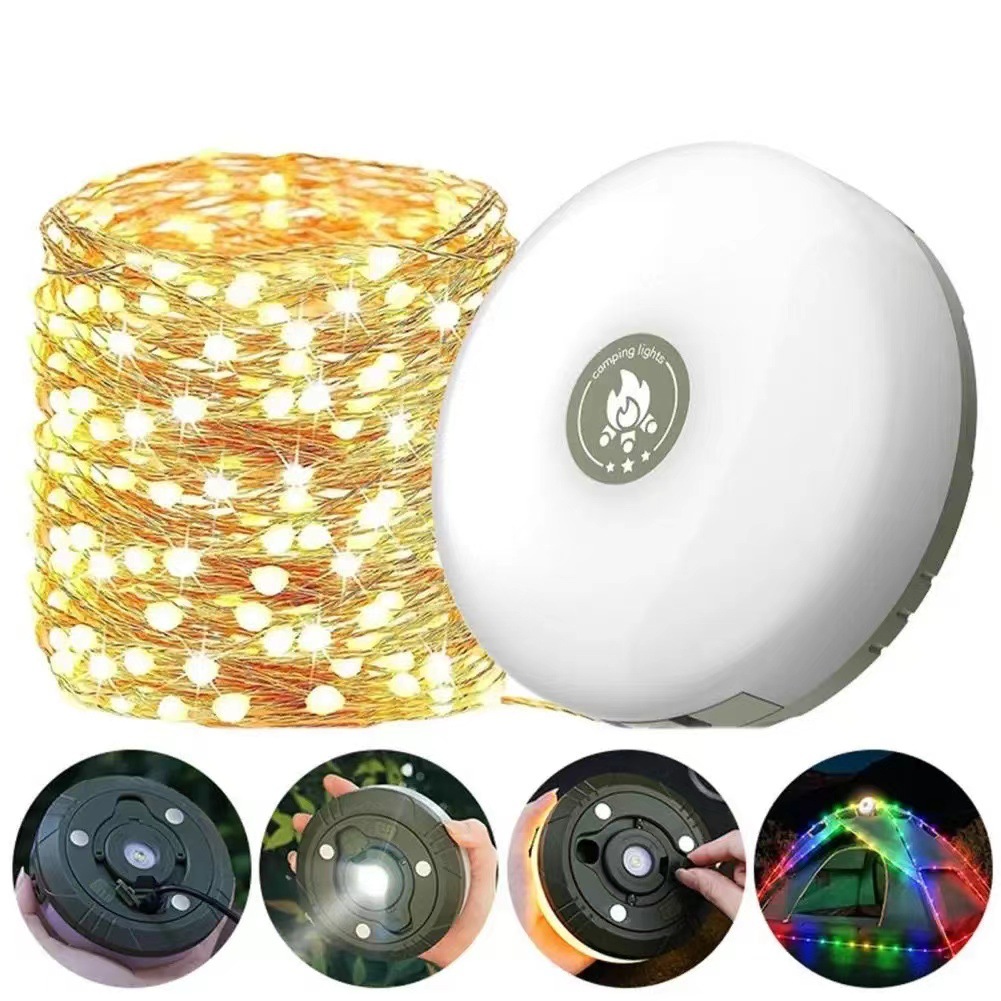 Cross-border 8-meter string light/warm LED camping tent light portable and storable string light camping super bright outdoor Application Scenario