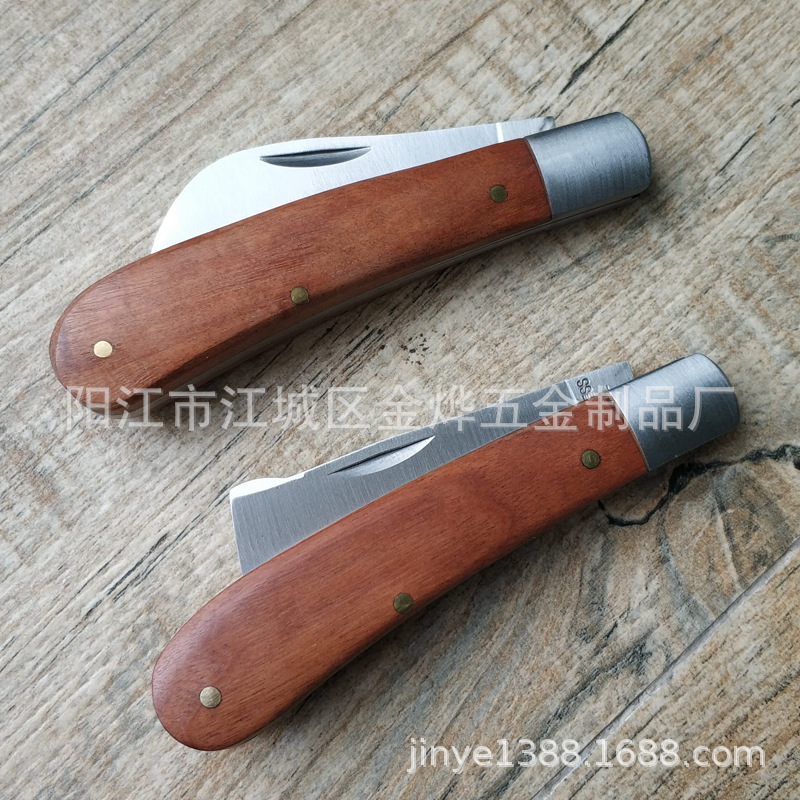 Stainless steel electrician's knife, razor, folding double-cut knife, straight-edge electrician's knife, wire stripping and opening knife, pruning small curved knife Application Scenario
