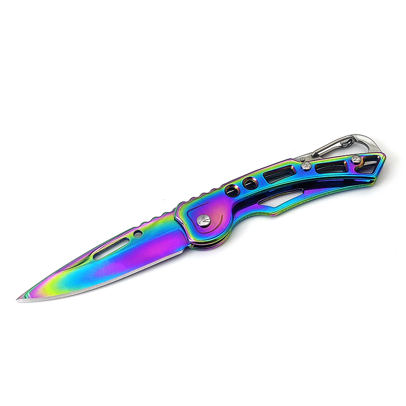Outdoor folding knife, stainless steel fruit knife, EDC portable keychain folding knife, multi-functional pocket knife Specification drawing