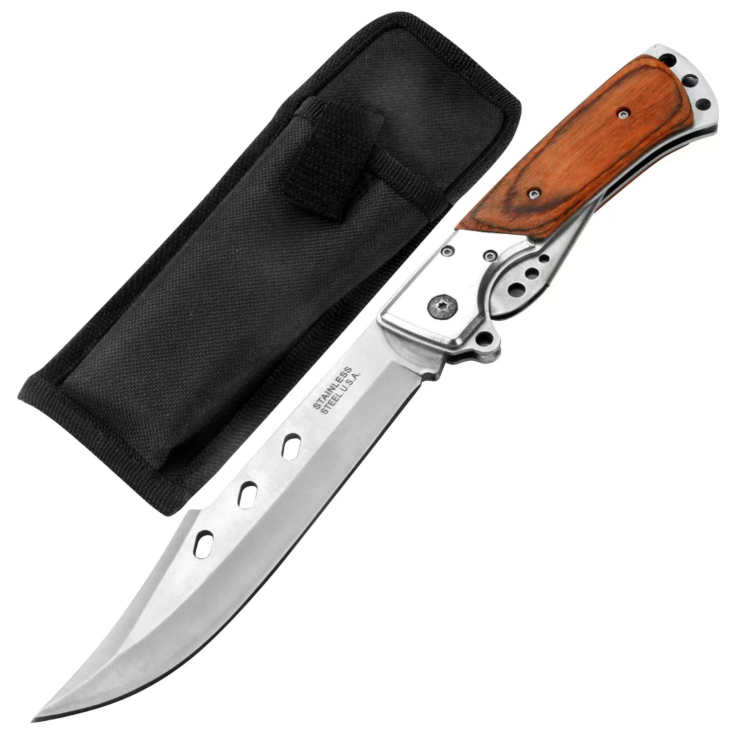 Factory direct sales of outdoor multi-functional folding knives. Portable and easy to carry around. This small knife for survival and camping in the wild can be folded undefined