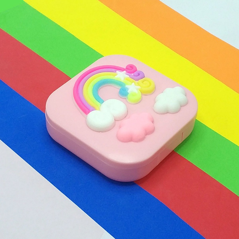 Mini rainbow cloud silicone plastic baby tooth storage box for boys and girls, a commemorative and collectible gift for tooth replacement Item Picture