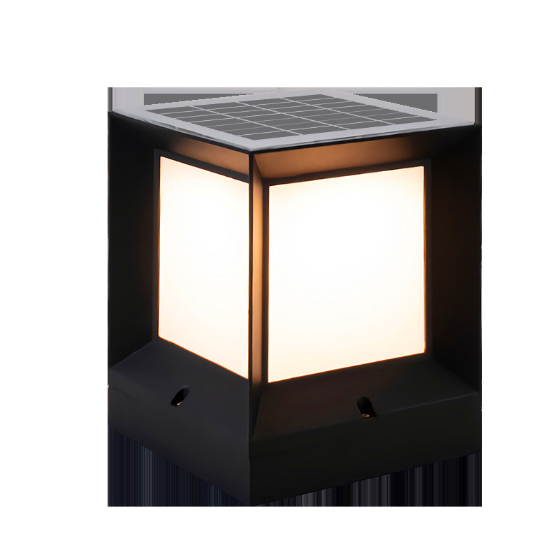 Sifang modern and simple outdoor solar column head lamp, led garden lamp, waterproof community villa fence column lamp Item Picture
