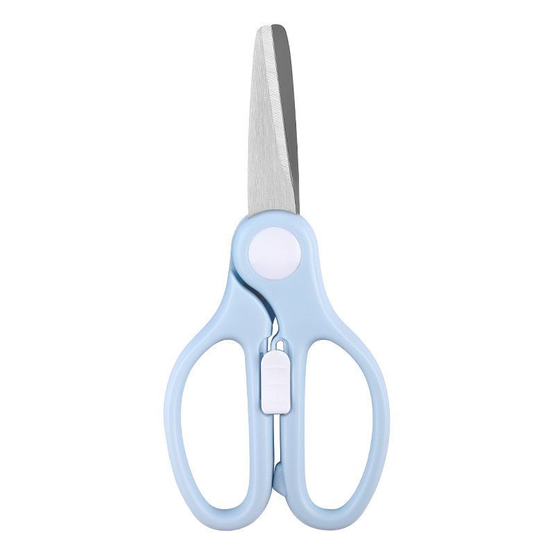Baby food scissors, stainless steel takeout food scissors for infants and toddlers, portable scissors for vegetables, meat and noodles, kitchen scissors Item Picture
