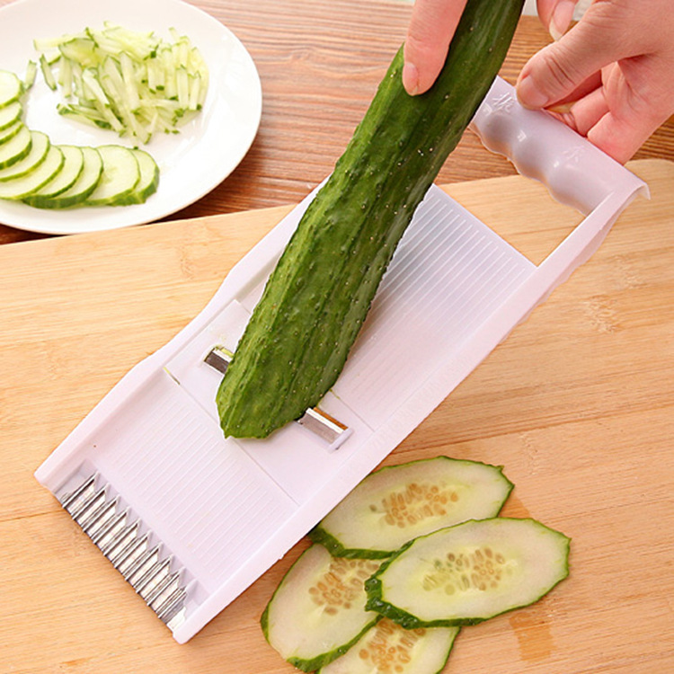 Stainless steel multi-functional vegetable cutter, household shredded potato cutter and grater, slicing, hand care, radish cleaning, kitchen wonder Specification drawing