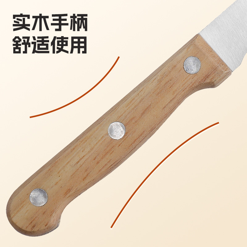 Foreign trade stainless steel steak knife, solid wood handle, Western cuisine knife, steak knife, serrated knife, frozen meat knife, thickened barbecue knife Application Scenario