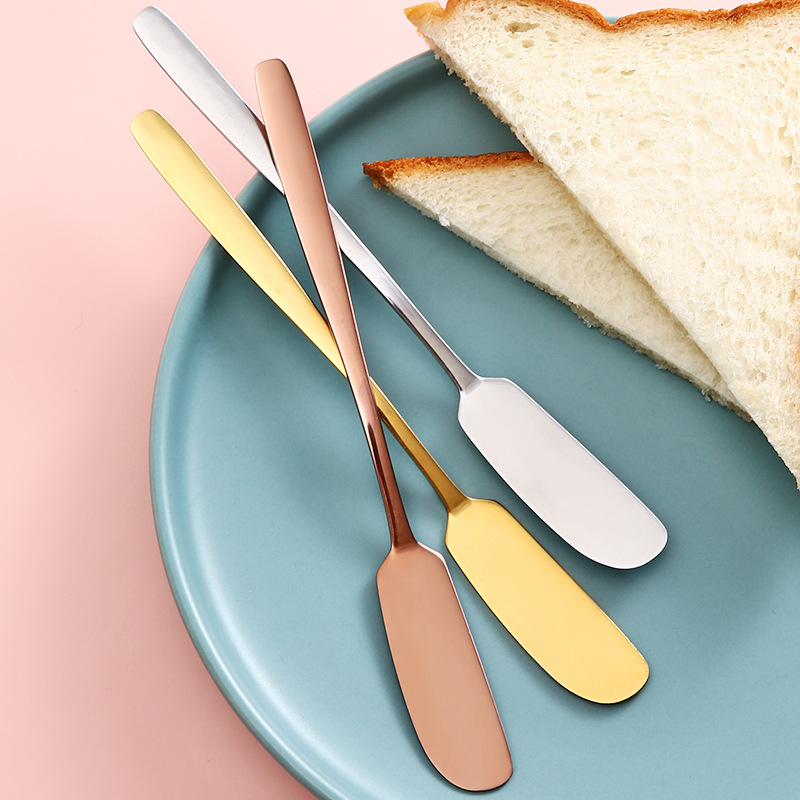 Pure 304 stainless steel butter knife, Japanese butter knife, cheese dessert spread knife, jam thickened Western food knife full figure