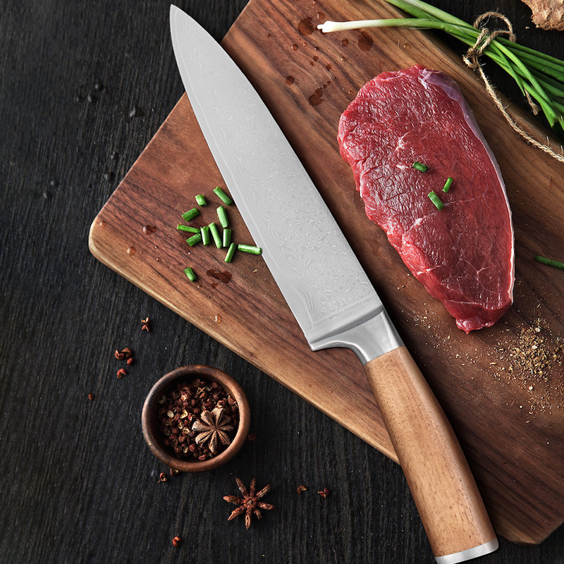 Damascus VG10 Japanese chef's knife, chef's cooking knife, hotel household kitchen knife, sharp and durable knife details Picture
